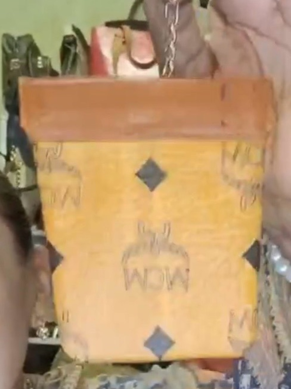 MCM Cognac/Tan Monogram Mini Crossbody